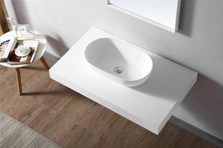 Zeza Solid Waskom - 56x32x15.5cm - solid surface - mat wit