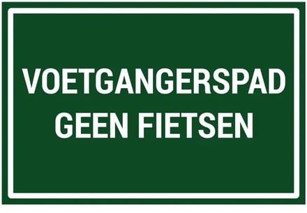 Voetgangerspad geen fietsen sticker | 30 x 20 cm