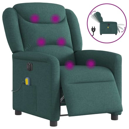vidaXL - Massagestoel - elektrisch - verstelbaar - stof - donkergroen