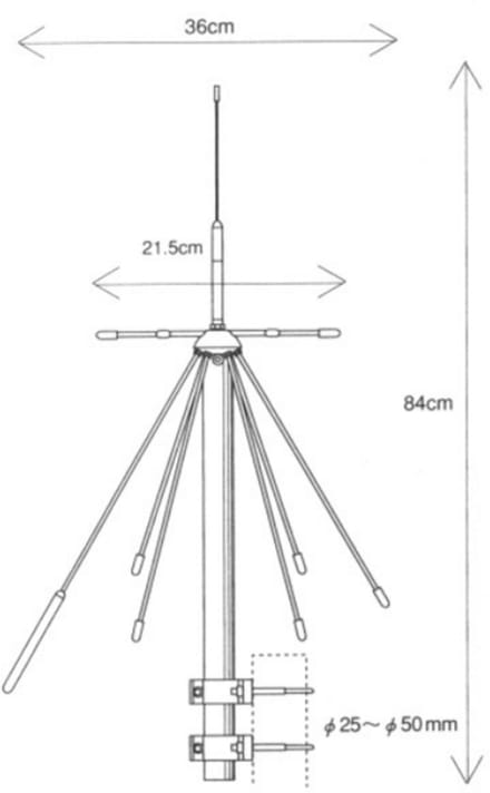 Diamond D-190 Discone antenne 100 t/m 1500 Mhz