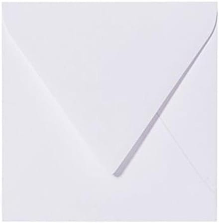 100 Vierkante Enveloppen Wit 140x140 mm met Driehoekige Sluiting