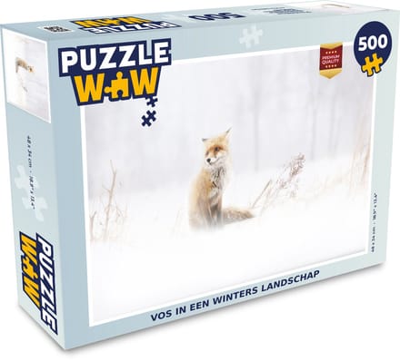 Puzzel Vos - Winter - Sneeuw - Legpuzzel - Puzzel 500 stukjes