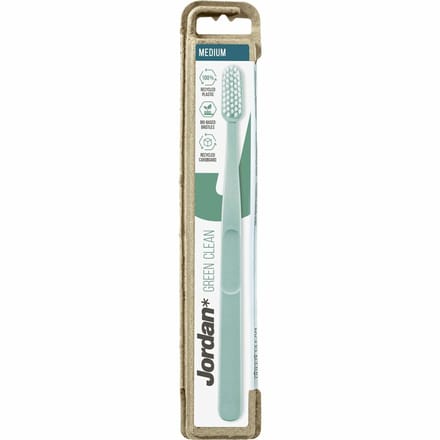 Jordan - Green Clean Tandenborstel Medium - 3 x 1 stuk - Voordeelverpakking