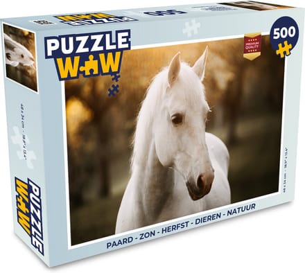 Puzzel Paard - Zon - Herfst - Dieren - Natuur - Legpuzzel - Puzzel 500 stukjes