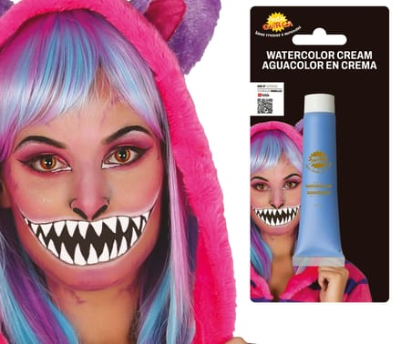Verf Waterverf Schilderen Gezicht Lichaam Make-up Make-up Blauw Lichtblauw