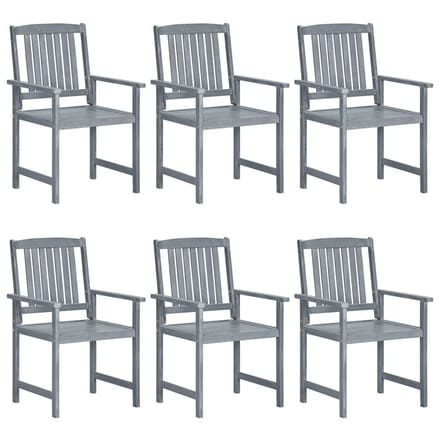 vidaXL - Tuinstoelen - 6 - st - massief - acaciahout - grijs