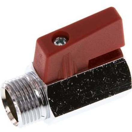 Buiten x Binnendraad G 3/8 inch 2-Weg Messing Mini-Kogelkraan 15 Bar