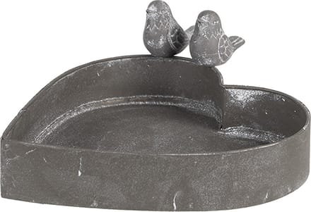 Clayre & Eef Bloempot Hart 19x17x7 cm Grijs Metaal