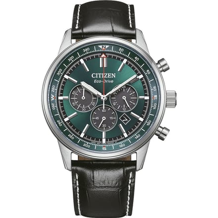 Citizen CA4720-01X Horloge - Leer - Zwart - Ø 42 mm