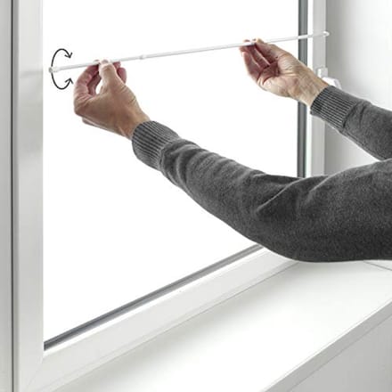 Tension Rod Set of 2 for Easy Installation Without Drilling - Adjustable 60-90 cm, 8 mm Diameter, White