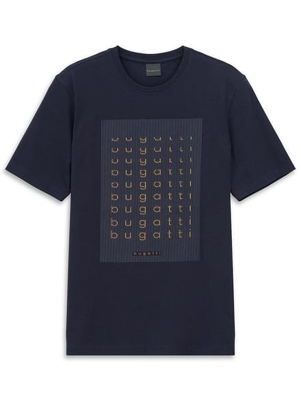 Shirt ronde hals Van Bugatti blauw