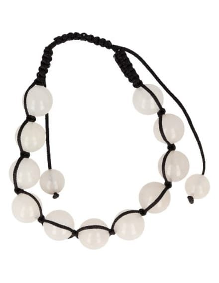 Jade wit shamballa armband 10 mm
