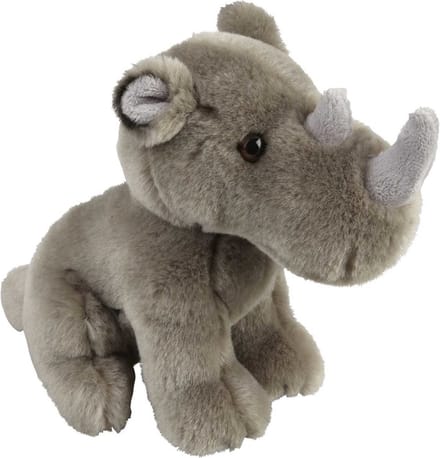 Ravensden Pluche knuffeldier neushoorn - 18 cm - wilde dieren knuffel - speelgoed cadeau