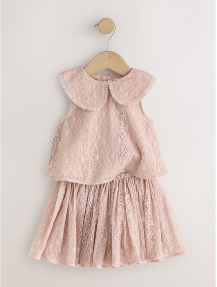Next - Meisjes - Set van kanten top en rok - Roze