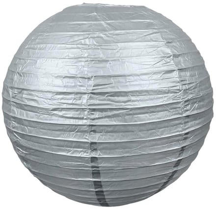 PARTYPRO - Decoratieve zilveren Japanse papieren lantaarn 35 cm