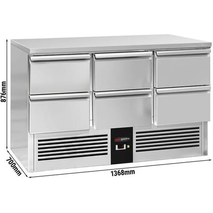 GGM Gastro Kühltisch PREMIUM - 1370x700mm - 6 Schubladen