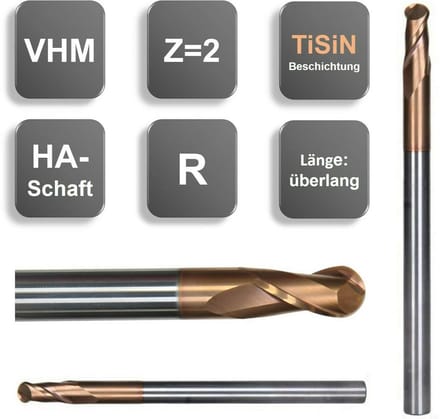 VHM Radiusfrees Extra Lang - Verschillende Diameters en Kleuren