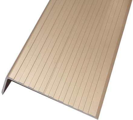 Trapneusrand Aluminium - Antislip profiel - Veilig Lopen - Krasbestendig Metaal - 75 mm Breed - Goud