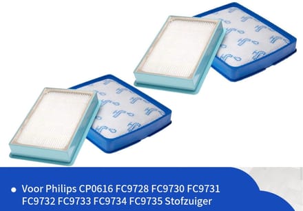 Replacements® filterset – Geschikt voor Philips PowerPro Expert | 2x Uitblaasfilter + 2x Motorfilter