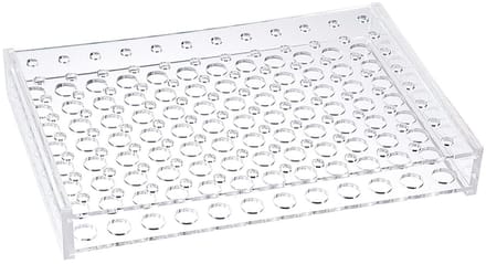 Acryl Testbuis Houder voor Laboratorium, Geschikt voor 1 ml en 2 ml Tubes, Duidelijk, 96 Compartimenten, Duurzaam en Functioneel