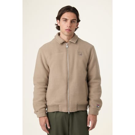 FILA Como Regular Felted Varsity Jacket Weathered Teak Taglia: S | Bomber Outlet | Uomo