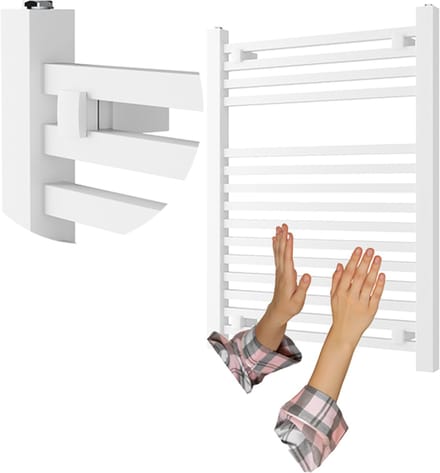 Granitan Handdoekradiator Bergen - 80x60cm - Wit - Ladderdesign - Badkamer Verwarming - CV Radiator