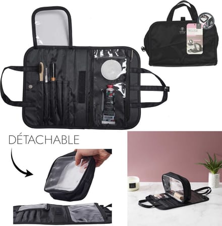 Toilettas - Afneembare toilettas - Beautycase - Make up tas - Reis organizer - Zwart