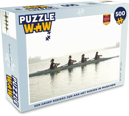 Puzzel Een groep roeiers zijn aan het roeien in München - Legpuzzel - Puzzel 500 stukjes