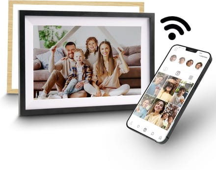 CoolFule Digitale Fotolijst - 10.1 Inch - WiFi - 16GB Opslag - Roteerbaar - Verwisselbare Kaders