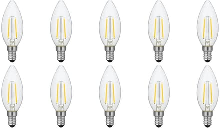 SPL E14 LED Lamp 2W Dimbaar - CRI 93 - Extra Warm Wit - 2500K - LED Filament Kaars C35 - Vervangt 16W - 10 Stuks