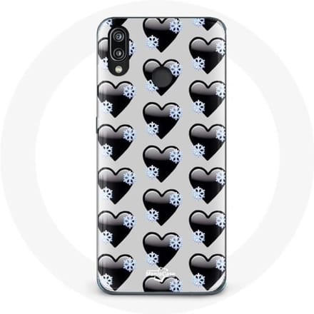 Coque pour Huawei P20 Lite Fond de coeurs noirs