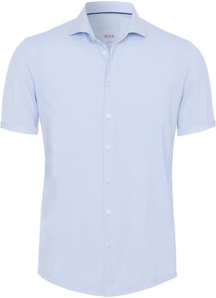 Pure The Functional Shirt KM Blauw - Maat 41 - Heren - Overhemden Formeel