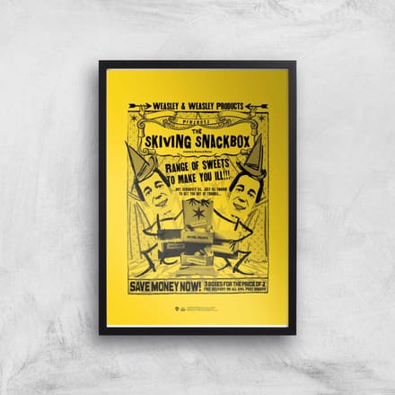 Decorsome x Harry Potter Skiving Giclee Art Print - A4 - Black Frame