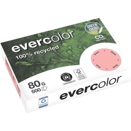 Farbiges Kopierpapier EVERCOLOR, DIN A4, 80 g/m², rosa, 1 Paket = 500 Blatt