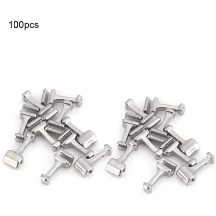 100 stuks Roestvrij Staal Tandheelkundige Orthodontische Krimpbare Haak Tandheelkundig Accessoire Lang Type white