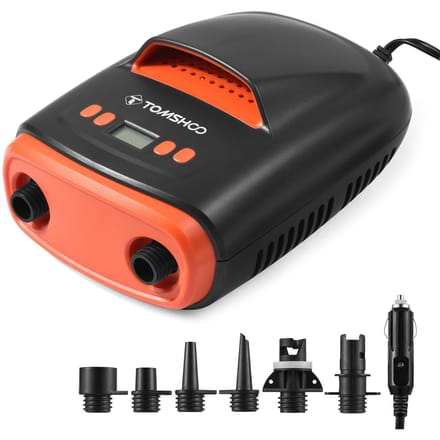 TOMSHOO – pompe à Air électrique numérique SUP, 110W, 12 volts, 22psi, gonfleur d'air rapide haute pression avec écran LCD orange