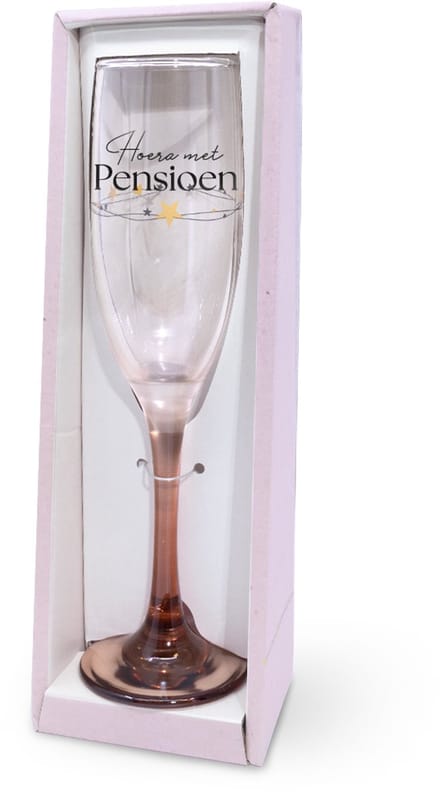 Sparkling champagneglas | Thema: Pensioen | Inhoud: 175ml | Kleur: Bruin