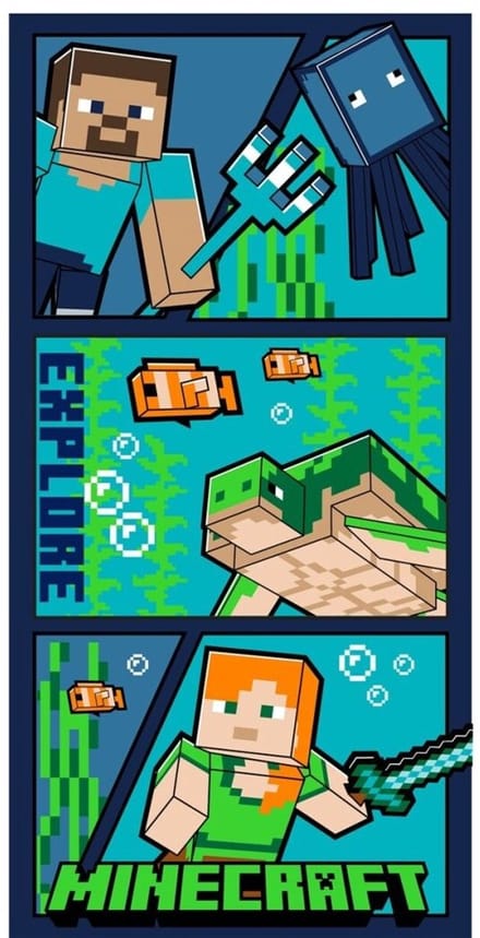 Minecraft Explore strandlaken 70 x 140 cm - mine craft badlaken - minecraft handdoek