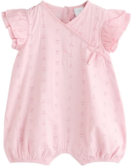 Next - Meisjes - Broderie Baby Romper - Roze