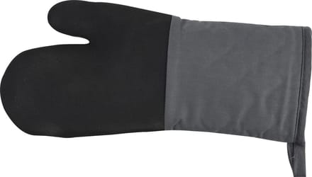 Excellent Houseware Ovenwant - katoen - grijs/zwart - ovenhandschoen pannenlap