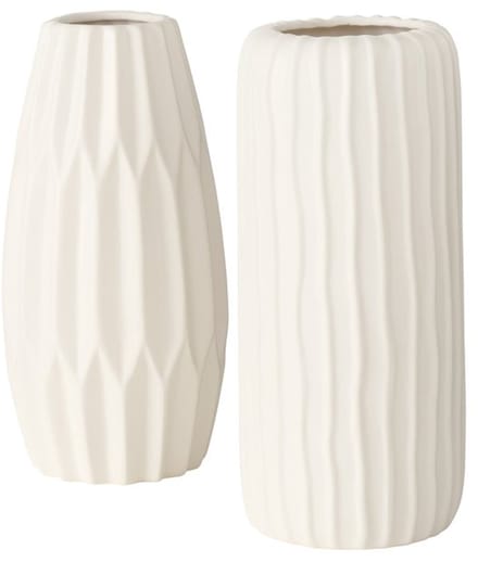 Witte vaas set van 2 stuks. Boltze aquarel vazen. 26cm hoogte