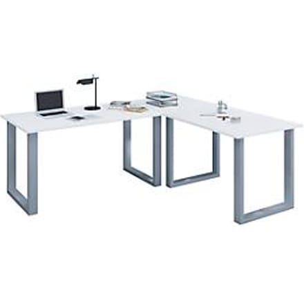 VCM VCM Holz Schreibtisch | Eckschreibtisch schlicht | 160x160 | L Form links oder rechts | Arbeitstisch Platte 80 cm tief | Computertisch Büromöbel - Lona U