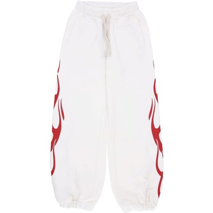 Dames lichtgewicht trainingsbroek Flames Pants gebroken wit/rood