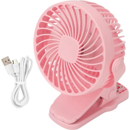 Klemventilator ABS 720 Graden 3 Snelheden Geruisloos USB Batterijgevoed Mini Ventilator voor Bureau Kantoor pink