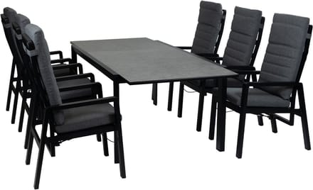 Tuinset Berlijn/Mallorca | 6 personen | Verstelbaar | Rechthoekig 180/240 cm | Aluminium & keramiek