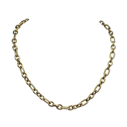 FlowJewels - schakel ketting - natuursteen - goud kleurig