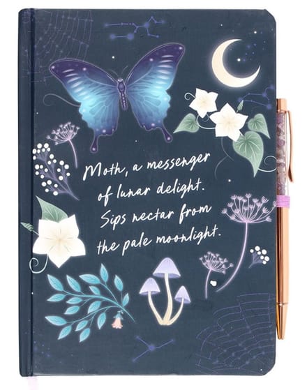 Something Different - Midnight Moth with Amethyst Pen Notitieboek - Multicolours