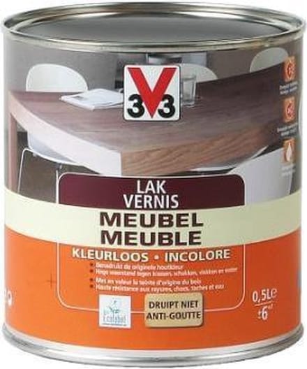 V33 Meubelvernis - Kleurloos - 0,5 l - Mat - 12 m²/l