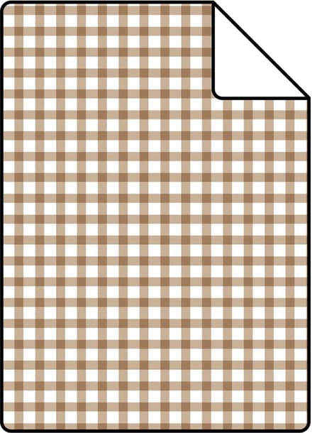 Proefstaal ESTAhome behang ruitjes bruin - 26.5 x 21 cm - 132147-S