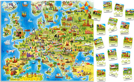 CASTORLAND Educatieve Puzzelkaart van Europa